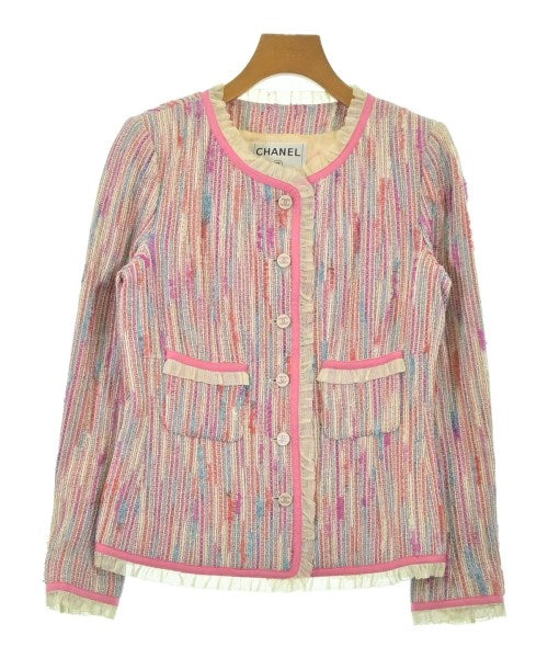 CHANEL Collarless jackets PinkxBeigexBlueetc.(Patterned