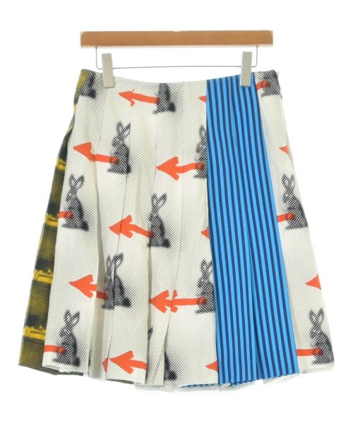 PRADA Knee length skirts WhitexBlackxBlueetc.(Patterned