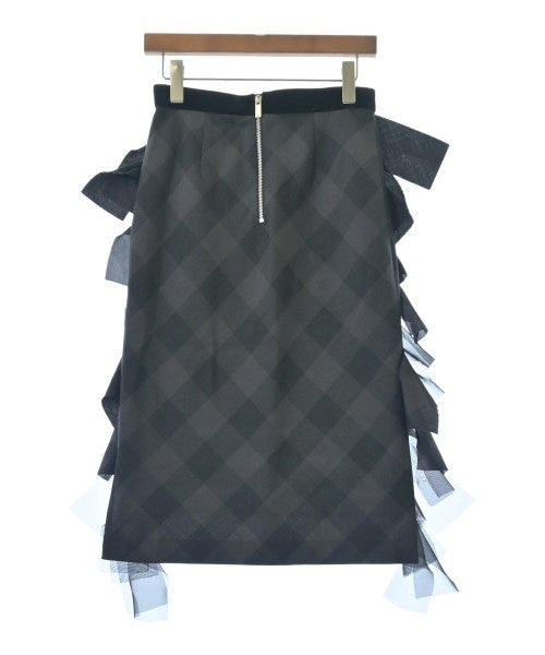 ☆sacai サカイ long embroidered skirt チロリアン☆ sacai Long/Maxi length skirts Black(Check Pattern) 0357925D0156