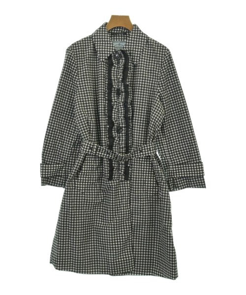 PRADA Soutien collar coats BlackxWhite(Check Pattern) 4103726L0200